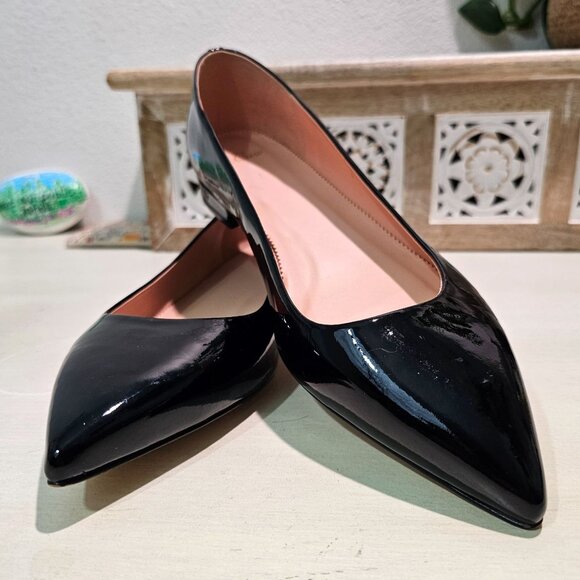 J. Crew Shoes - J.Crew Women Sz 11 Black Patent Leather Pointy Toe Flats Classy Chic Dressy Shoe